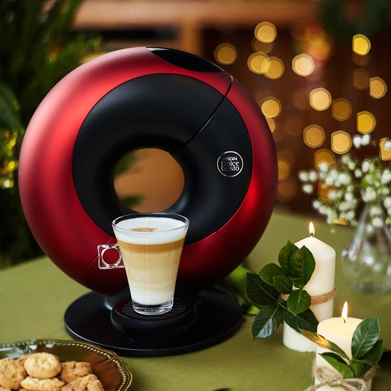 雀巢多趣酷思(Nescafe Dolce Gusto) 高端款咖啡机 家用 商用 全自动 奶泡一体胶囊机 智能触控 Eclipse星光红/炫影黑